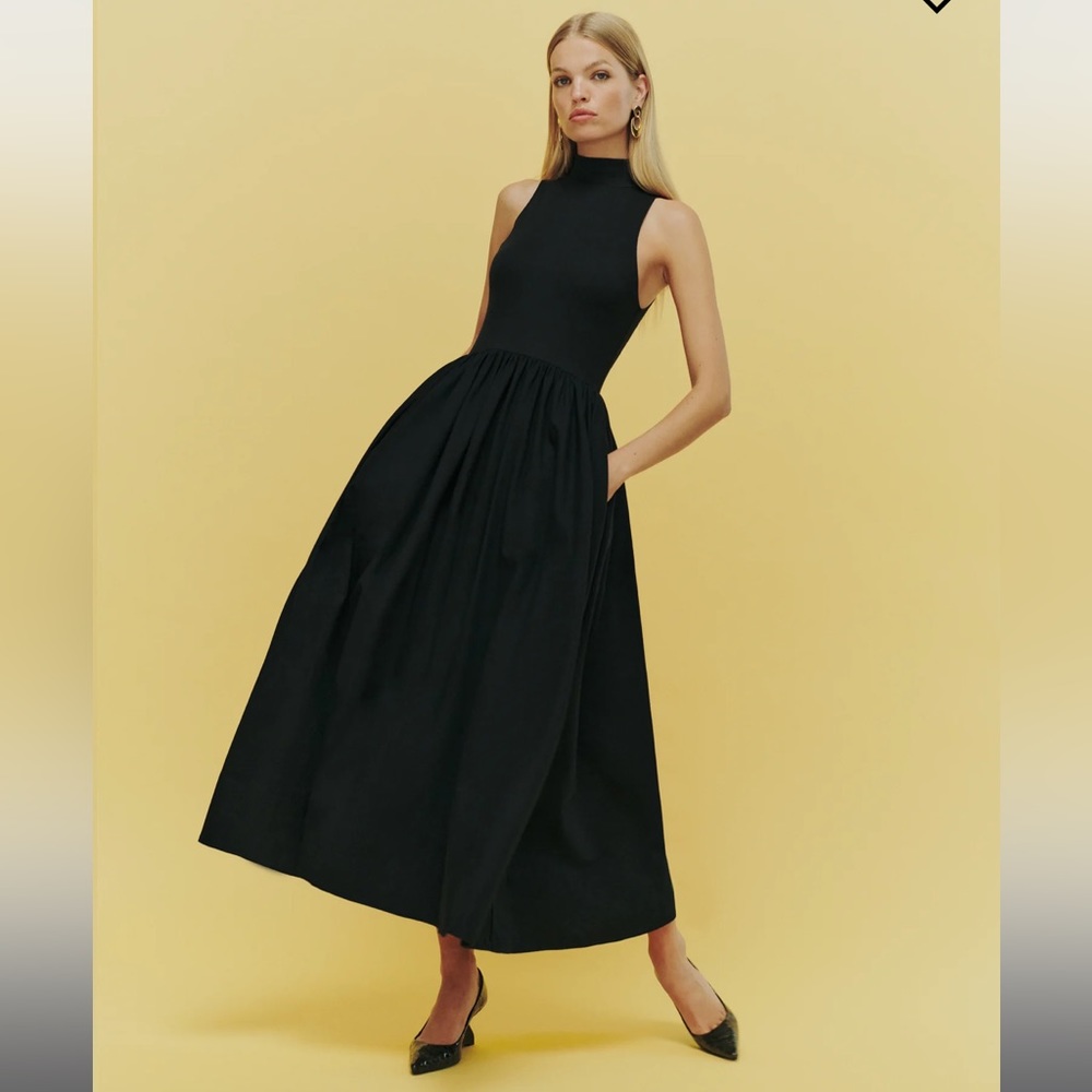 Reformation Sai Dress black NWT  XS/SMALL ( XS but runs large )